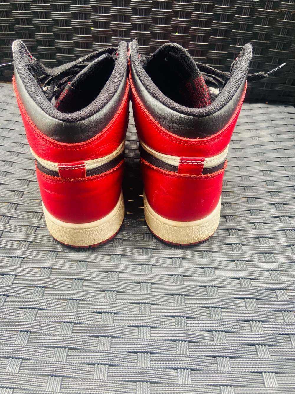Men/Women High-Top Athletic Sneaker — Black, Red, White - Picture 7 of 9